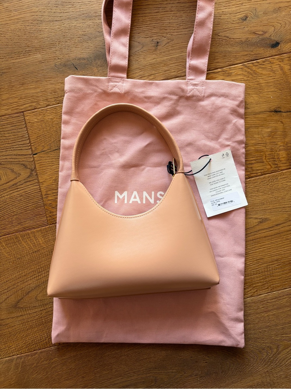 Mansur Gavriel Soft Pink/Nude Leather Mini Hobo Bag